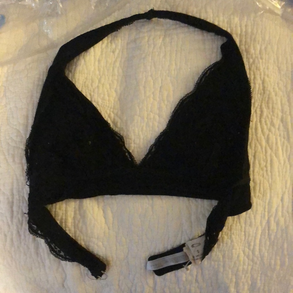 Black halter bralette
